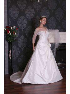 Eternity Bride uszályos, taft tüllujjas menyasszonyi ruha ES/317
