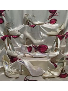 Angol selyemszatén SHADE és MAEDOWS festhető esküvő cipők és szandálok, 35-44 méretekben