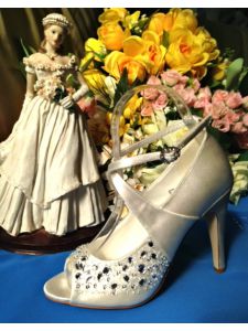 Magassarkú esküvői cipő, elől nyitott, SHADE