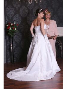 Hófeher Eternity Bride selyemszatén, strasszos molett menyasszonyi ruha, XL méretű Eternity Bride